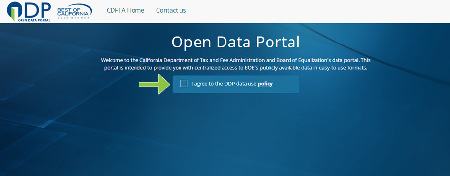 Screenshot #4: Data Portal Agreement checkbox